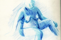 Akt Y (versch. Techniken, ca. 21 x 29,7 cm)