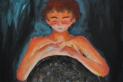 Galaxie (Acrylfarbe auf Leinwand, ca. 40 x 70 cm)