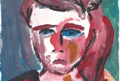 Das rote Mädchen (Acryl auf Papier, ca. 21 x 29,7 cm)