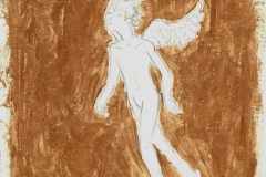 Engel nach Dalí (Bleistift, Acryl auf Papier, 15 x 15 cm)