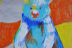 Bär (Wachsmalkreide auf Papier, ca. 30 x 40 cm)