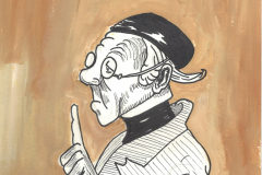 Lehrerserie-1-Lehrer-Laempel (Gouache, Fineliner auf Papier, 15 x 21 cm)