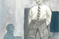 Lehrerserie-10-John-Keating (Gouache und Bleistift auf Papier, 15 x 21 cm)