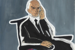 Lehrerserie-12-Charles-Xavier (Gouache auf Papier, 15 x 21 cm)