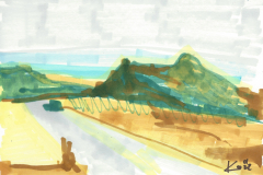 Landschaft (Marker auf Papier, ca. 15 x 21 cm)