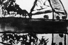 Turmspitze (Tusche auf Leinwandkarton 10,5 x 14 cm)