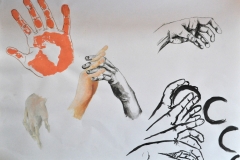 Hände (versch. Techniken auf Papier, 59,4 x 42 cm)
