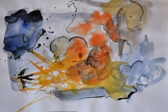 O. T. (Aquarell, Tusche auf Papier, ca. 42 x 29,7 cm)