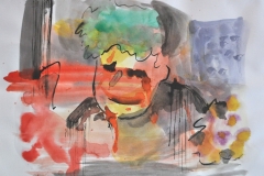 O. T. (Aquarell, Tusche auf Papier, ca. 42 x 29,7 cm)