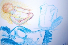 Nachtskizzen (Buntstift auf Papier, ca. 42 x 29,7 cm)