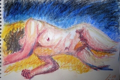 Nachtskizzen (Wachsmalkreide auf Papier, ca. 42 x 29,7 cm)