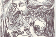 Dämon (Bleistift auf Papier, ca. 14,8 x 21 cm)