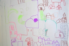 lovecity (Glitzergelschreiber auf Papier, ca. 14,,8 x 21 cm)