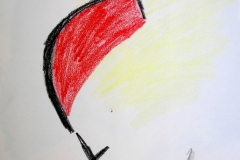 O. T. (Buntstift auf Papier, ca. 14,8 x 21 cm)