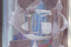 Selbstportrait - Ich 2 (Collage, Aquarell auf Papier, ca. 21 x 29,7 cm)