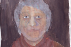 Selbstportrait - Veraltung (Acryl auf Papier, ca. 21 x 29,7 cm)