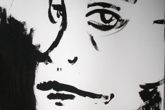 Gesicht in zwei Perspektiven (Acryl auf Papier, 14,8 x 21 cm)