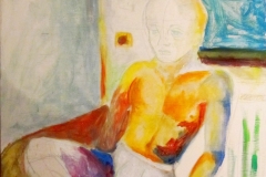 O. T. (Im Bezug auf Alter und das Denken) (Öl auf Leinwand, ca. 40 x 70 cm)