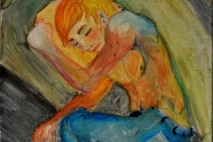 O. T. (Öl und Buntstifte auf Leinwand, ca. 20 x 30 cm)