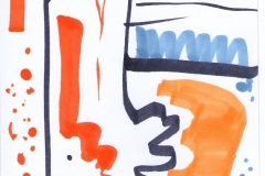 Abstrakte Postkarte I (Copics auf Papier, 10,5 x 14,8 cm)