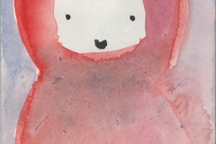 Rotkäppchen (Aquarell auf Papier, 10,5 x 14,7 cm)