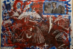 O. T. (Acryl auf Zeitung, ca. 50 x 40 cm)