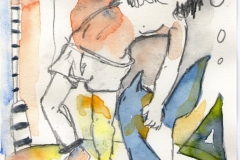 Spec Thoughts (Bleistift, Aquarell auf Papier, 14,8 x 21 cm)