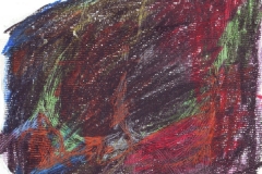 O. T. (Wachsmalkreide auf Papier, ca. 20 x 15 cm)