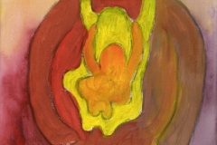 O. T. (Acryl, Bleistift auf Leinwand, ca. 14 x 21 cm)