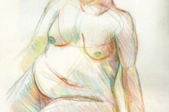 Akt Y (versch. Techniken, ca. 21 x 29,7 cm)