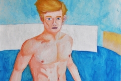 Fechter (Öl auf Holz, ca. 40 x 70 cm)