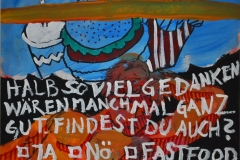 fastfood (Acryl auf Holz, ca. 40 x 40 cm)