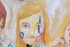 Portraits (Öl auf Holz, 113 x 22 cm)