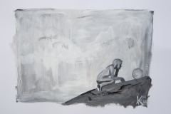 Studie-Hügel (Acryl auf Papier, 42 x 29,7 cm)